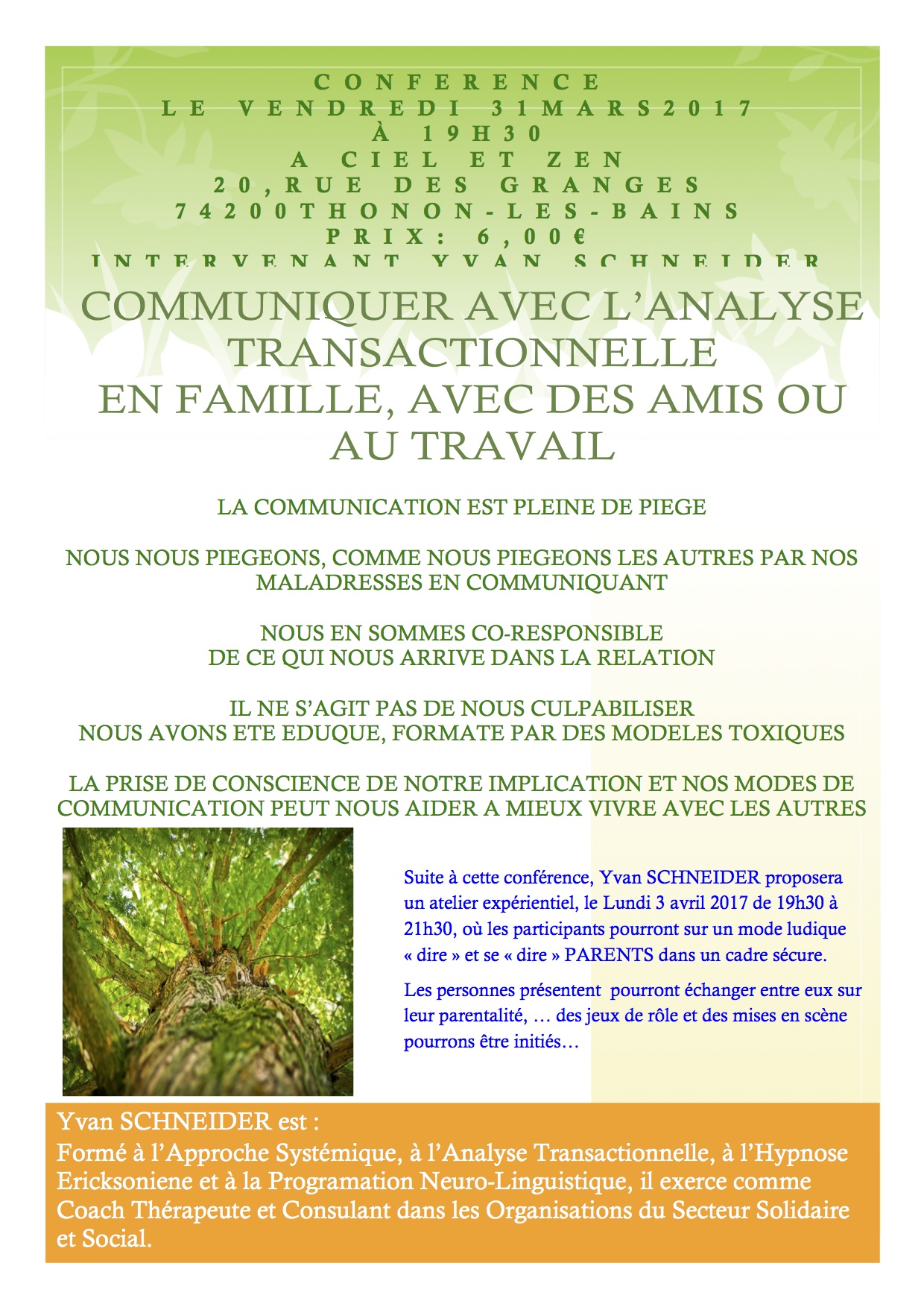 1 CONFERENCE CIEL ET ZEN 31 MARS 2017 2
