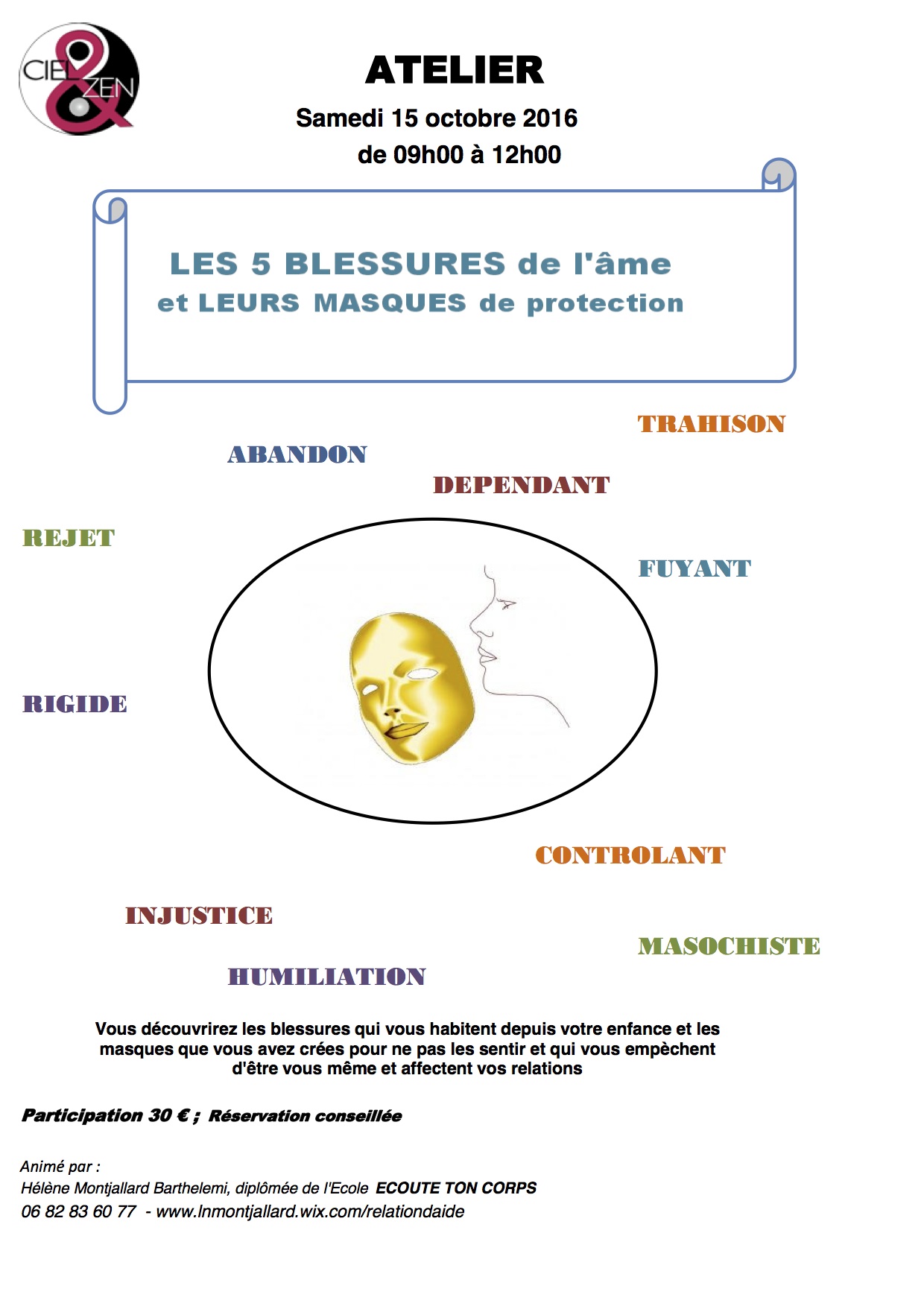 ATELIER LES 5 BLESSURES DE L AME 