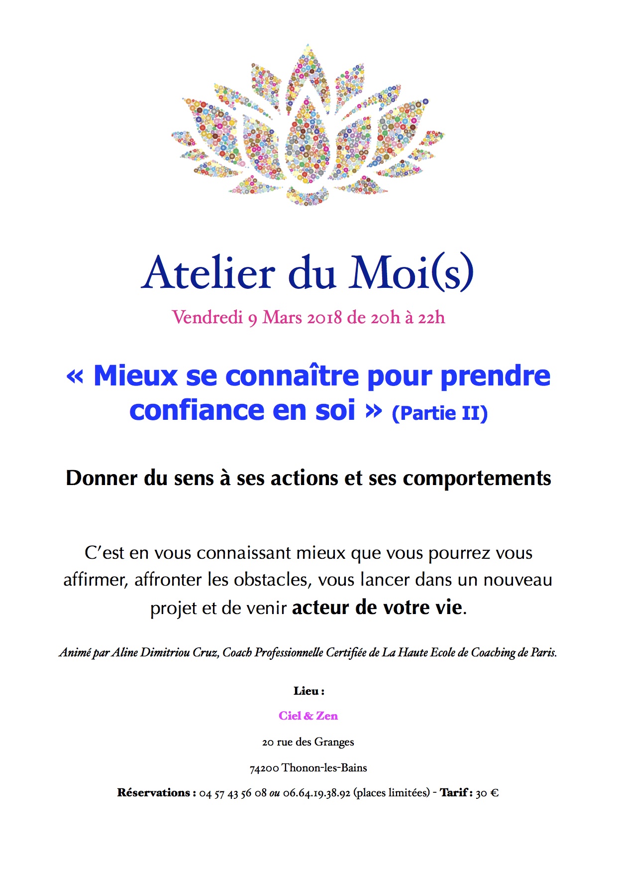 Atelier du Mois confiance Partie II 9 mars