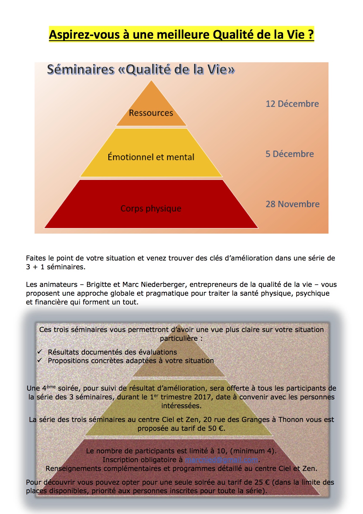 Flyer séminaire Qualité de la vie