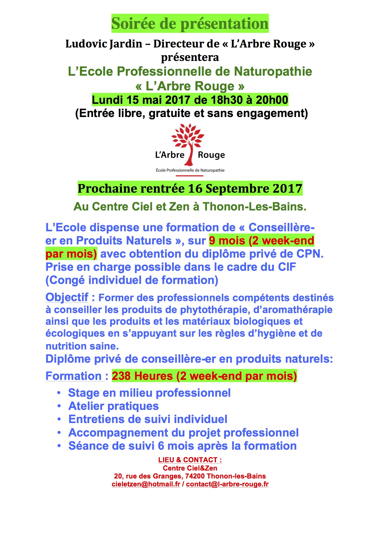 Soirée de présentation naturopathie