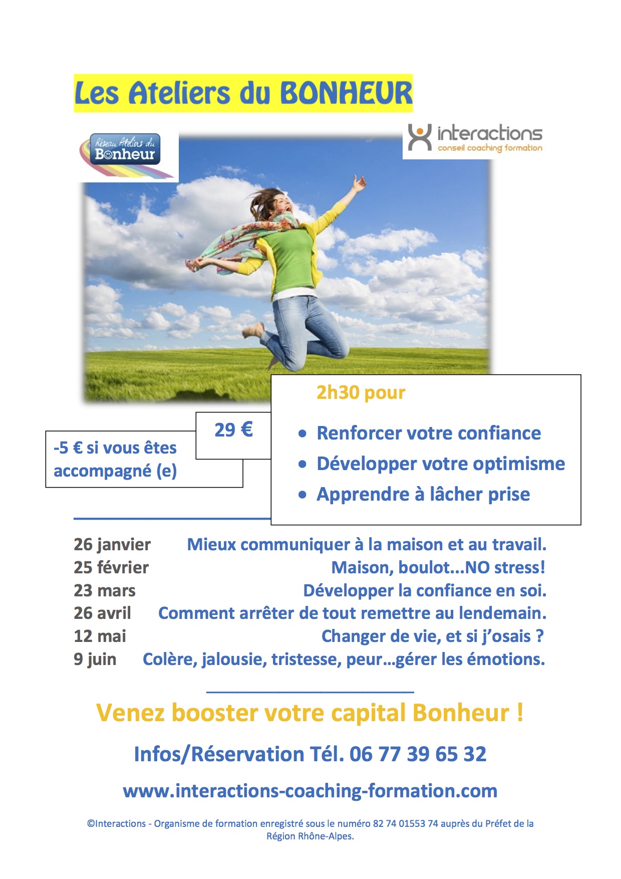 affiche Les Ateliers du BONHEUR thonon